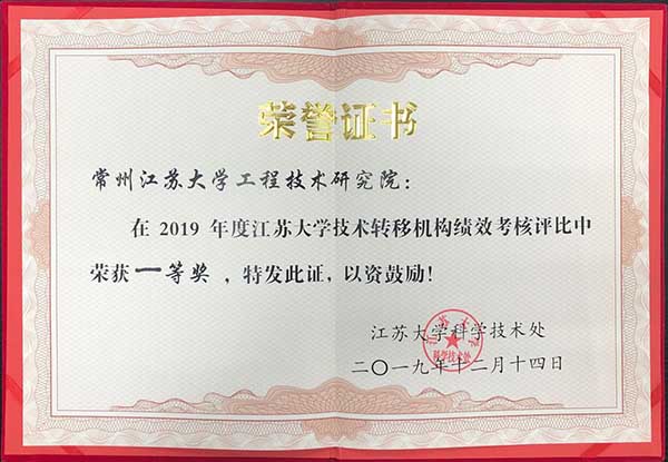 First Prize in 2019 Jiangsu University Technology Transfer