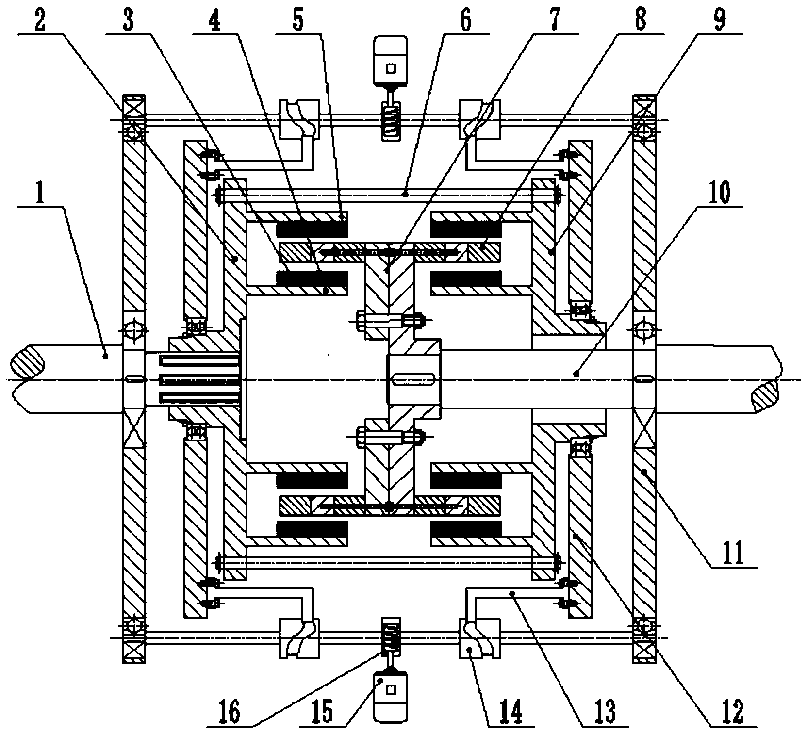 The utility model relates to a adjustable speed poly magnetic double barrel asynchronous magnetic coupler