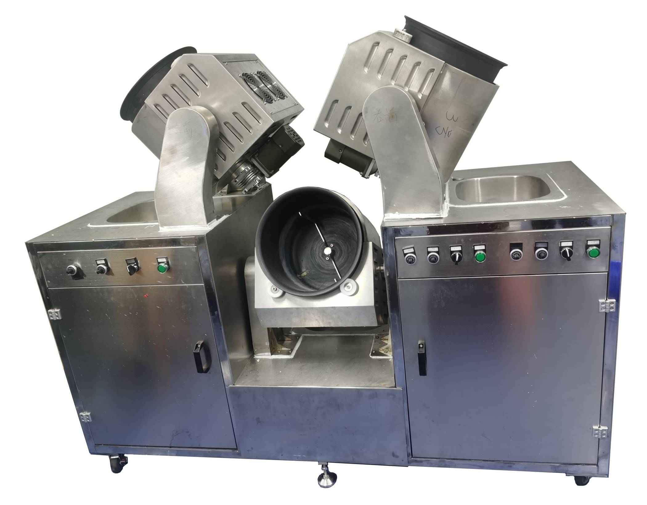 Multi-pot linkage intelligent stir-frying machine